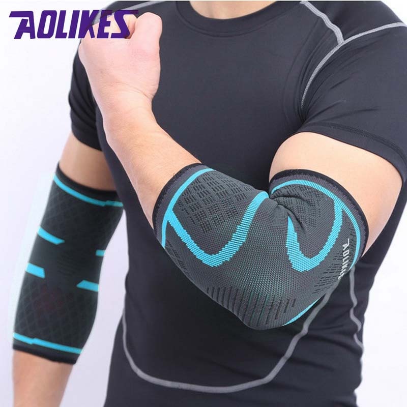 Aolikes 2 stuks sport elleboogbrace compressiebeschermers fietsen basketbal arm mouw voor mannen vrouwen tennis volleybal fitness gym