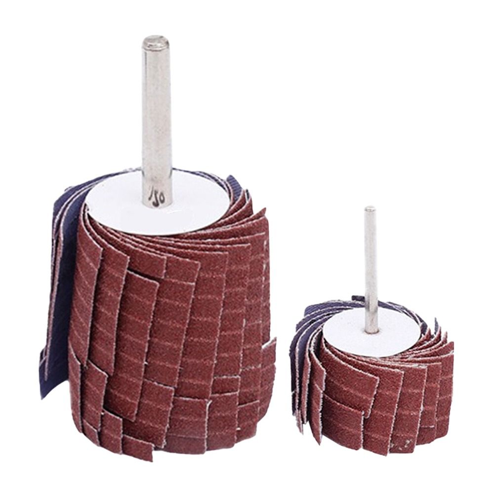 80~600 Grit 3mm Shank Sanding Cloth Wheel Abrasive Grinding Derusting Buffing Polishing Burr Removal Emery Paper Curved Surface