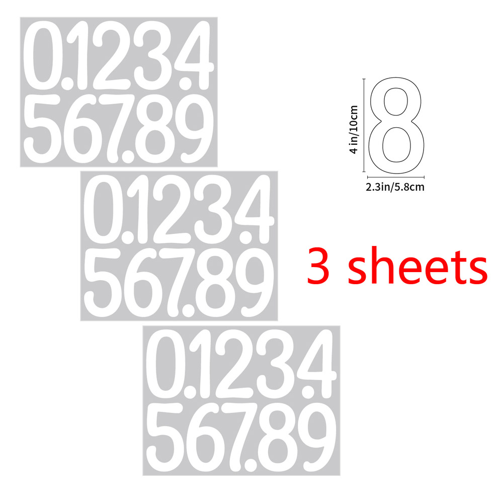 4-inch grote letter sticker 3 vellen nummer alfabet vinyl art poster prikbord brievenbus klaslokaal decor sticker: Paars