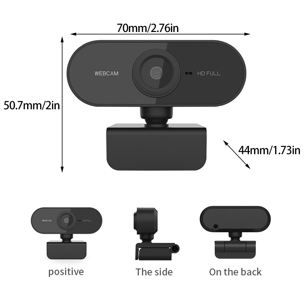 HD Webcam PC Computer 1080P Webcam with Clamp Built-in Microphone USB 2.0 Studying Teaching HD Webcam Auto Focusing