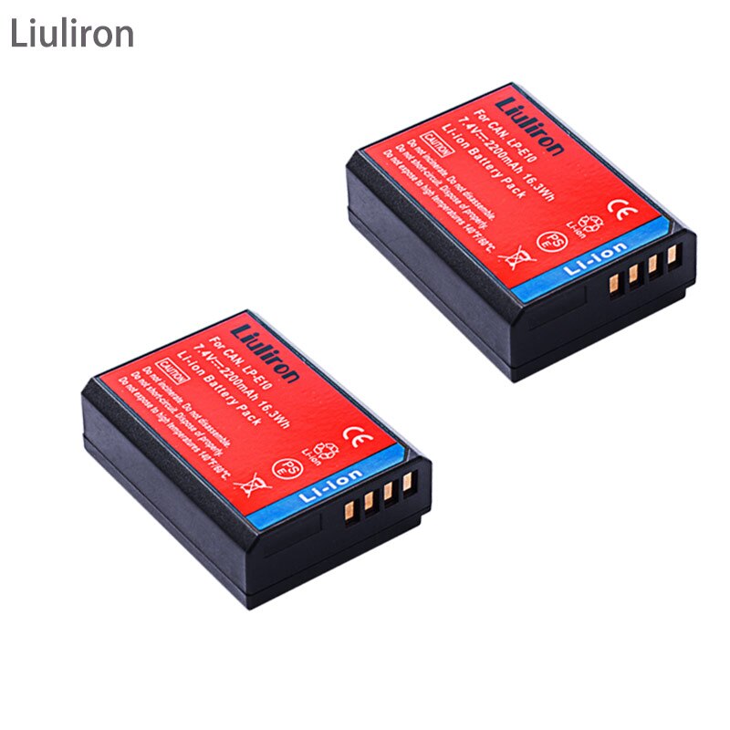 2200 mah lp -e10 lp e10 lpe 10 digitaalikameran akku canon 1100d 1200d 1300d rebel  t3 t5 kiss  x50 x70 -akku: 2 akkua