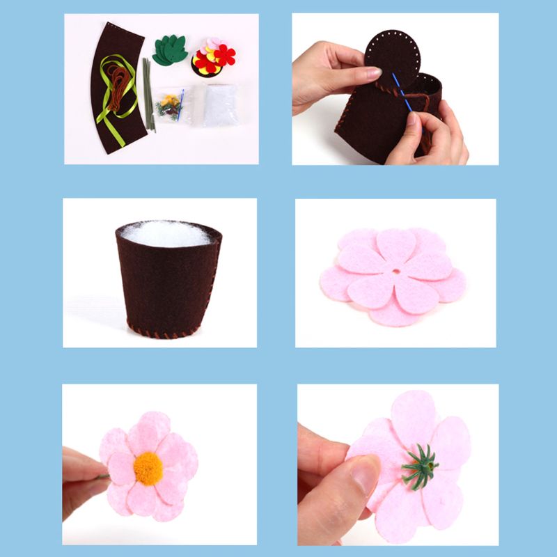 Maceta de flores DIY para niños, juguetes de plantas en maceta, manualidades educativas hechas a mano