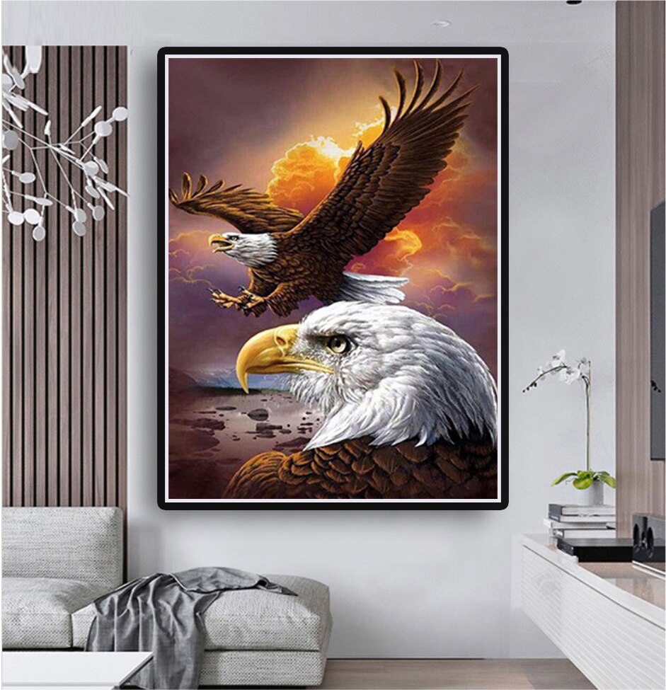 Home decor flying eagle animal painting diy oil painting by numbers kit diy canvas painting unique for adults and children