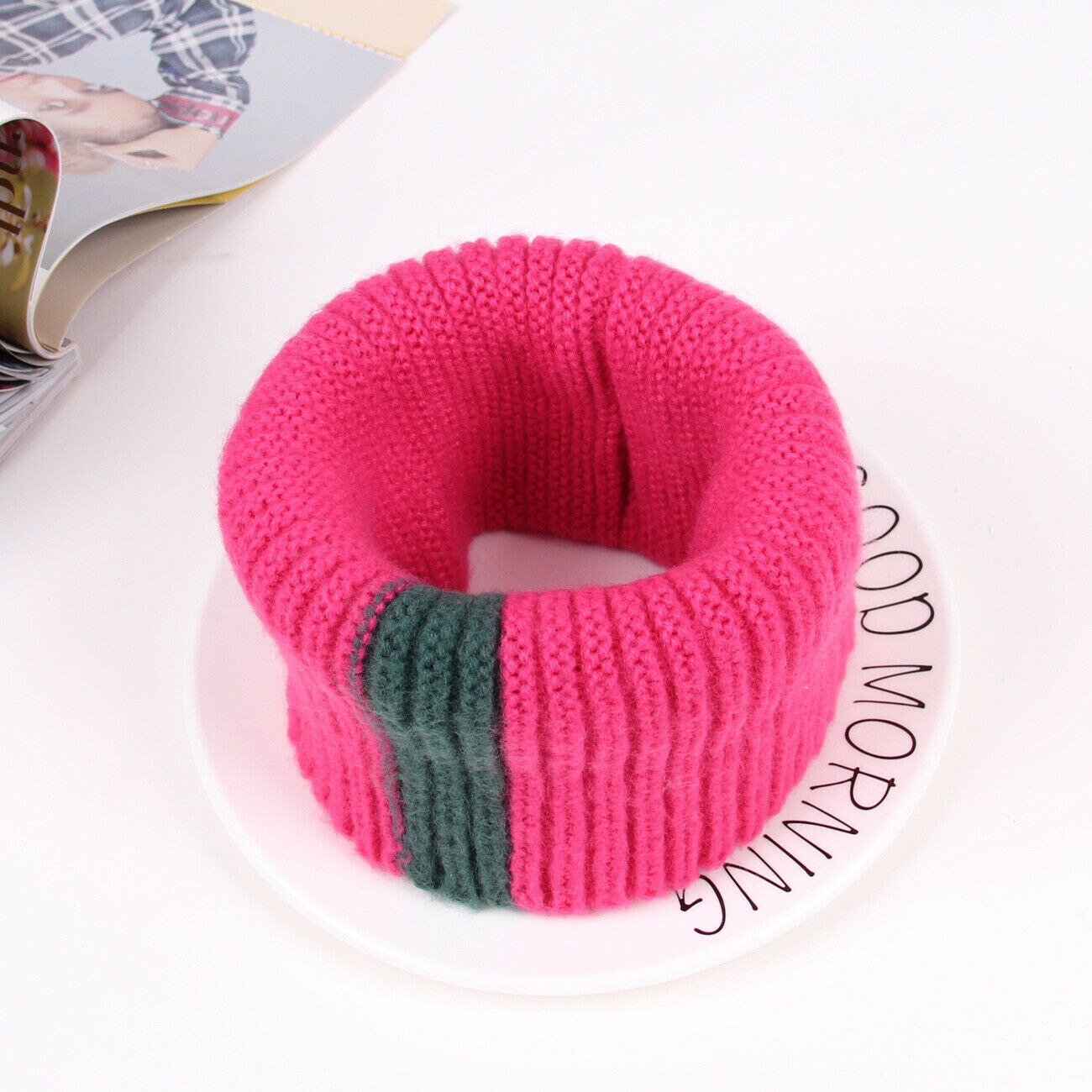 Knit Sjaal Meisjes Dikke Warmer Fleece Winter Snood Sjaal Wol Elastische Kinderen Kraag Ring Sjaals