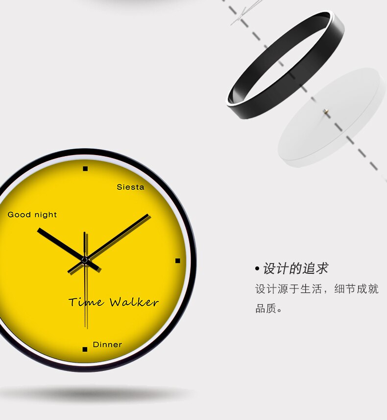 Nordic Digital Wall Clocks Living Room Silent Quartz Clocks Bedrooms Yellow Wall Clocks Relojes De Pared Home Decor Bb50wc