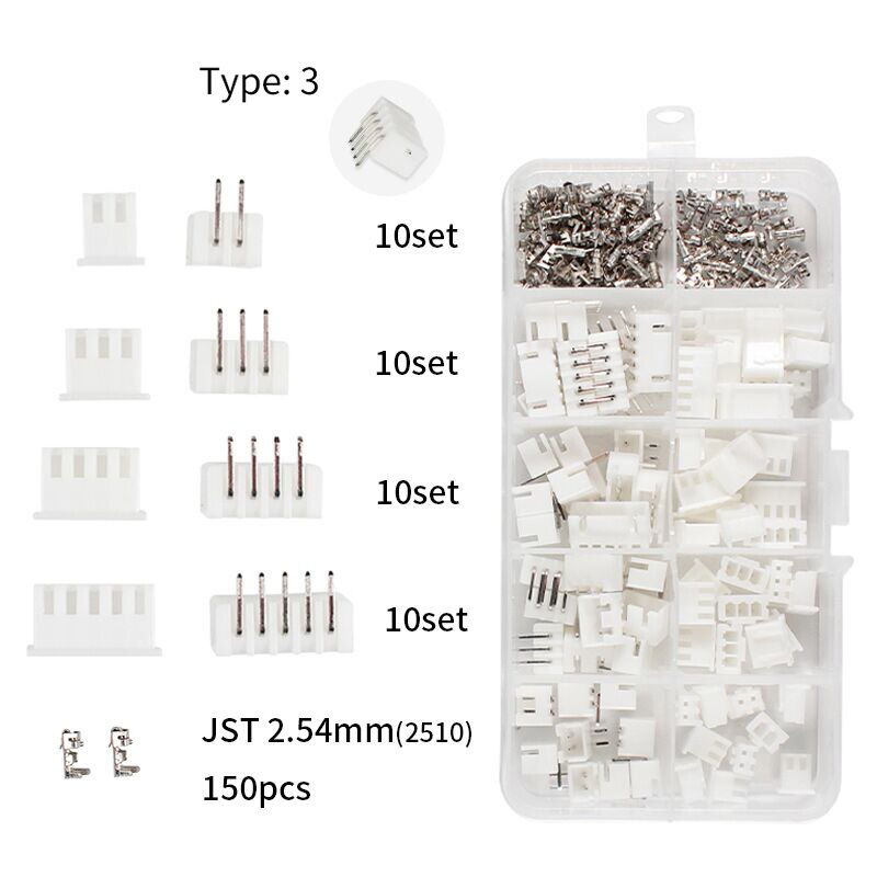 Dupont Connector 2.54mm Wire Jumper Pin Header Connector Housing Kit Male Crimp Pins+Female Pin Connector Terminal Pitch Box kit: Type 3