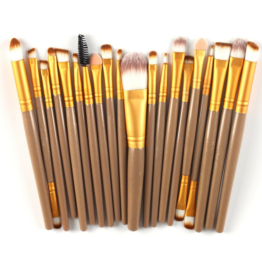 Maage 22/20/18 stuks make-up kwastenset oogschaduw wenkbrauw eyeliner kwast meerkleurig nylon haar plastic handvat: 17