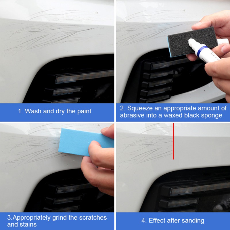 Rascador abrasivo rasguño Reparación de rayaduras de coche líquido pintura de coche profundidad rasguño artefacto polaco