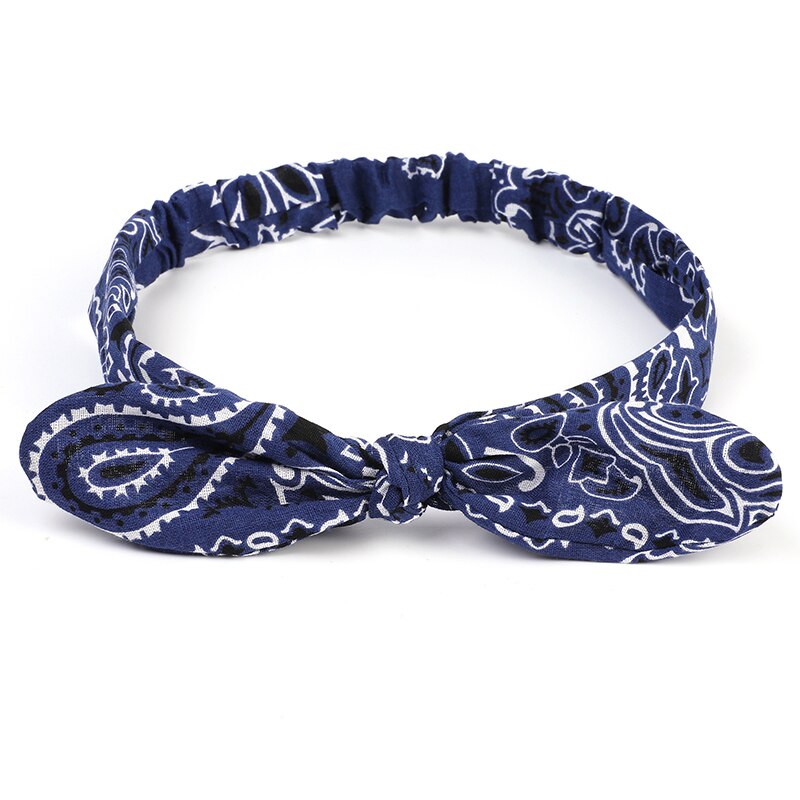 Bandeau élastique à nœud croisé pour femmes, style Boho, imprimé doux et solide, style Vintage, Turban, bandana, accessoires pour cheveux: S1-2