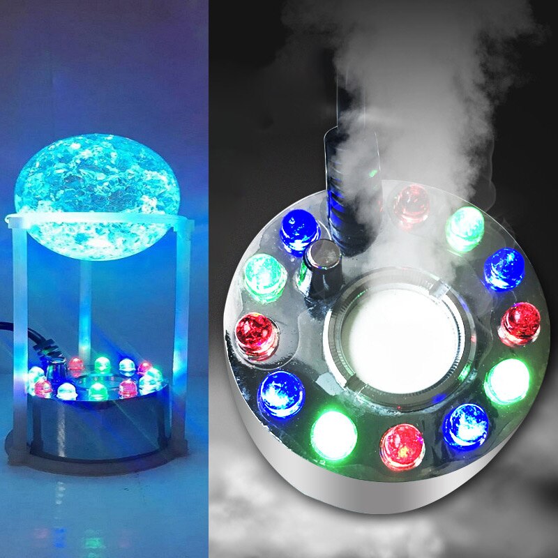 12 Leds Ultrasonic Mist Maker Fogger Water Fountain Pond Fog Machine Atomizer Air Humidifier JA55