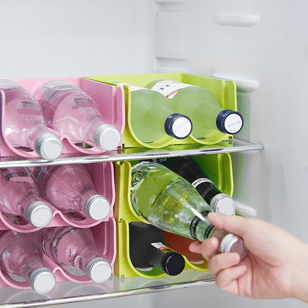 Køleskab skuffe drikkevare opbevaringsboks dåse dispenser dåser anti-fald opbevaring rack glas øl flaske rack stabelbar drikke holder