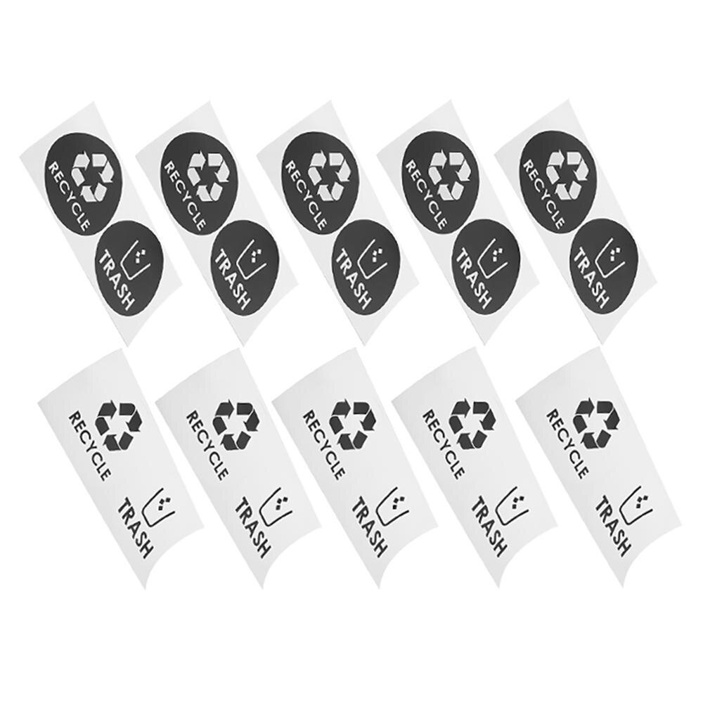Japanese garden Dark 20PCS/Set Round Recycle Trash Sticker Decal Garbage Waste Can Dustbin Label for Home Kitchen Office Use