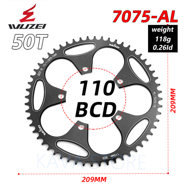 Racefiets kettingblad 110/130 bcd 50/52/54/56/58/60t narrow wide enkel kettingblad fiets crank accessoires tandplaat onderdelen: Groente