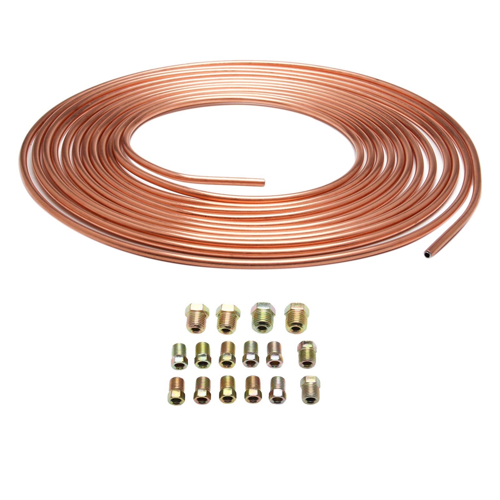 25 FT 3/8 Inch Steel Zinc Brake Line Fuel Tubing Coil Roll Kit