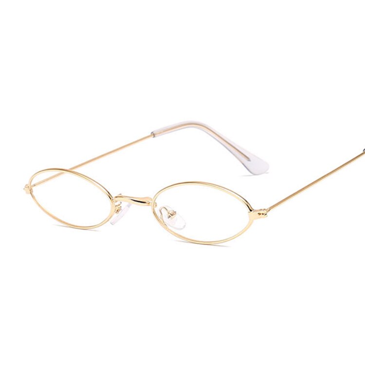 Lunettes de soleil ovales roses, petite monture, rondes pour femmes, de styliste Vintage: GoldTrans