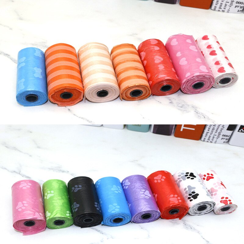 10 Rolls 150 Pcs Biodegradable Garbage Bags Printing Dog Waste Poop Bag Pick Up Clean Bag Garbage Bag Holder Outdoor Travel