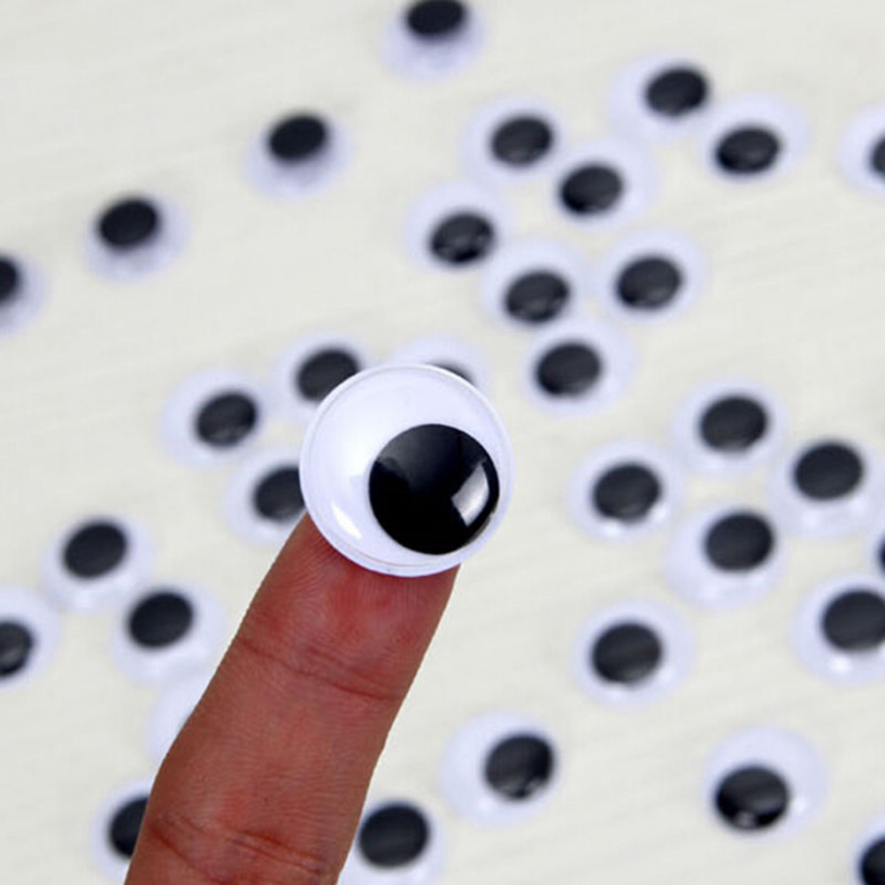 100Pcs DIY Speelgoed Plastic Googly Wiggly Beweegbare Black Joggle Ogen zelfklevende Poppen Oog Voor Speelgoed Poppen Googly zwarte Ogen Gebruikt