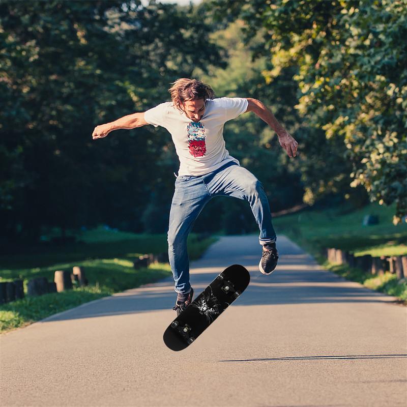 Complete Maple Wood Skateboard Longboard Decks Double Rocker Skateboard With Wheels for Teens Boys Girls Cool