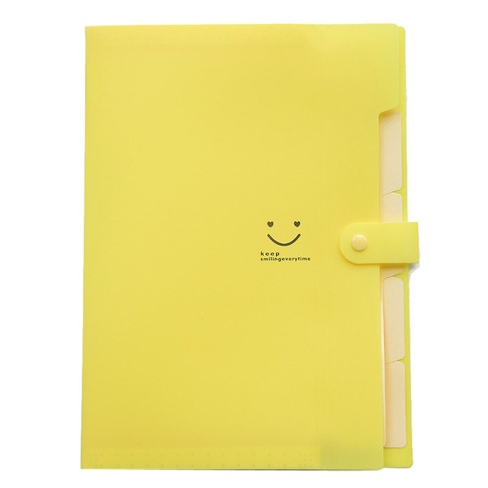 A4 Waterdichte Vijf-Pocket Map Koreaanse Versie A4 Bestand Zak Map Test Papier Map Opbergtas Orgel tas: yellow