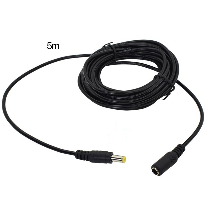 5m DC12V Power Extension Cable, 5.5mm Outer Diameter Connector Male To Female For CCTV Network Security Camera