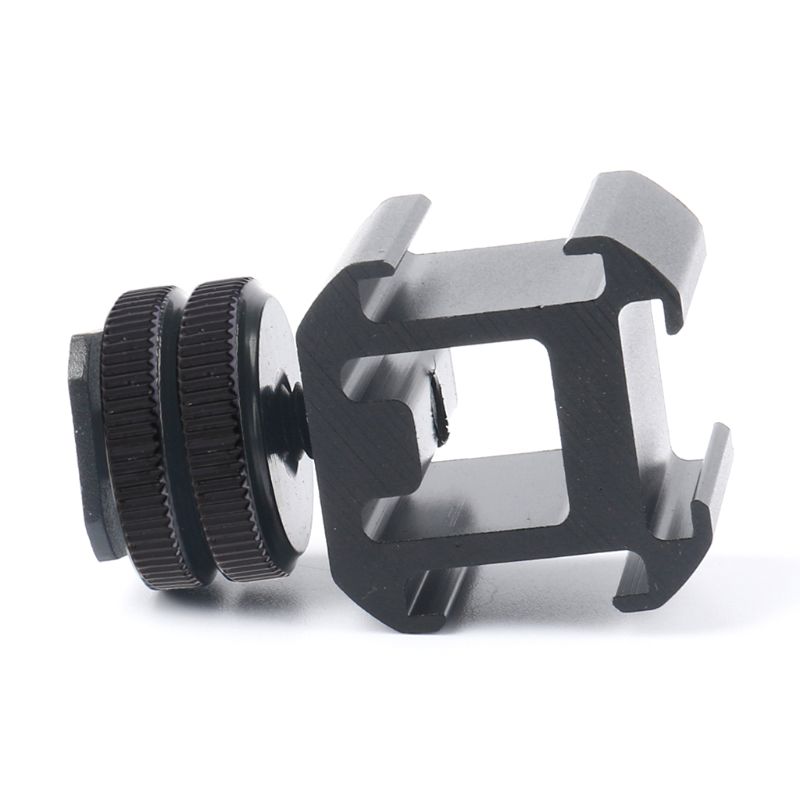 3 Shoe Mount Adapter Dual Screws Stand Holder for DSLR Camera Flash Light K3NB