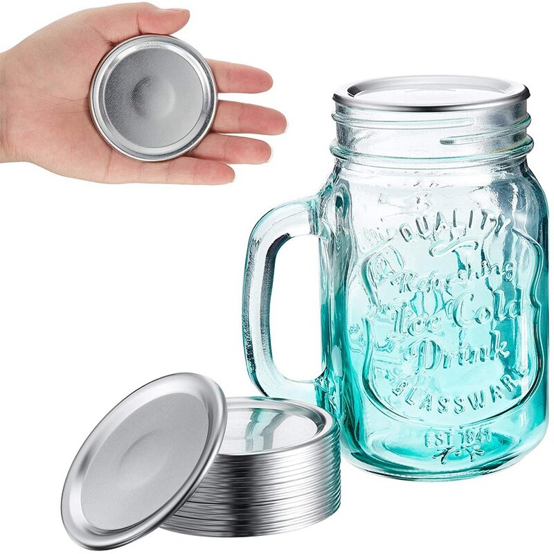 48Stck Mund Mason Krug Dicht Teilt Deckel Abdichtung Mason Feste Deckel Metall Können Deckel Geeignet für Breite mund Mason Krug 70MM