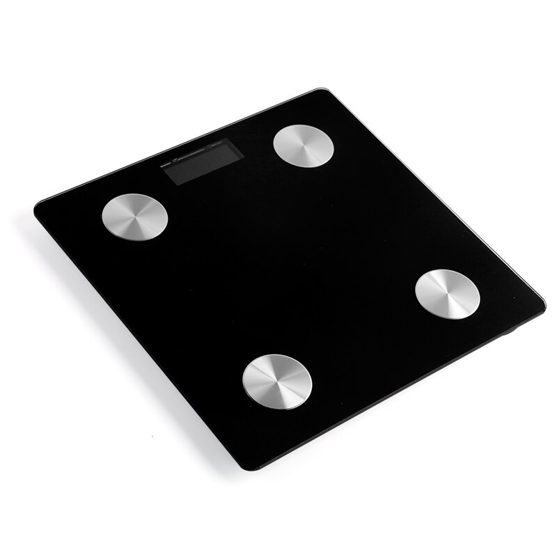 Báscula digital de baño, dispositivo inteligente retroiluminado de medición de grasa corporal, índice de masa muscular y cantidad de agua con Bluetooth: Negro