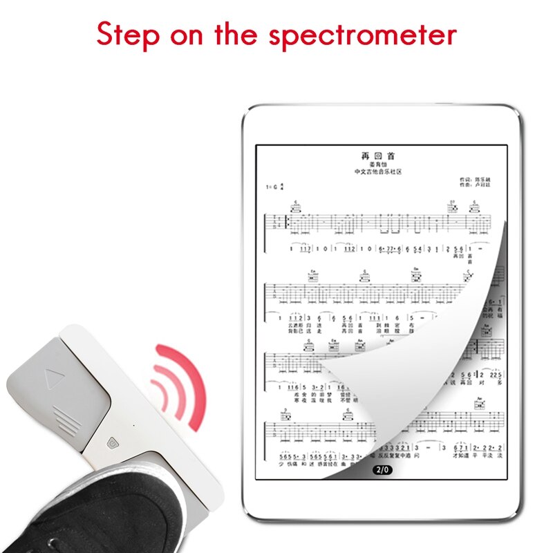 Bluetooth Voetpedaal Draadloze Muziek Pedaal Voor Gitaar Viool Piano Music Sheet Flipping Muziekinstrument-Wit