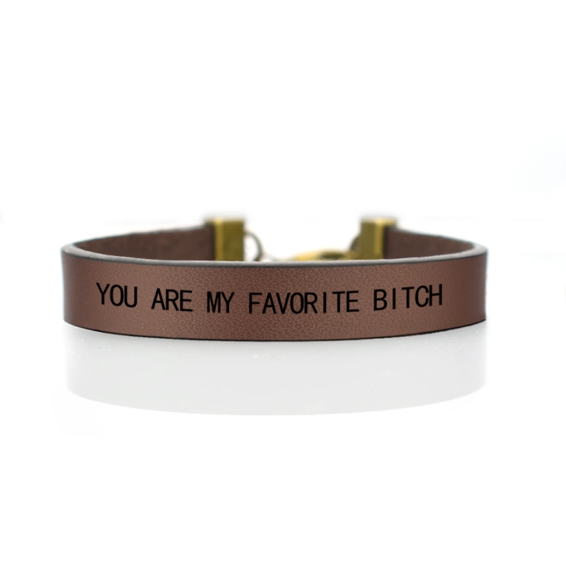 "JE BENT MIJN FAVORIETE BITCHES" Vriendschap Armbanden Beste Vriend Armband Wax Touw Armbanden Beste Vriend Sieraden: BROWN