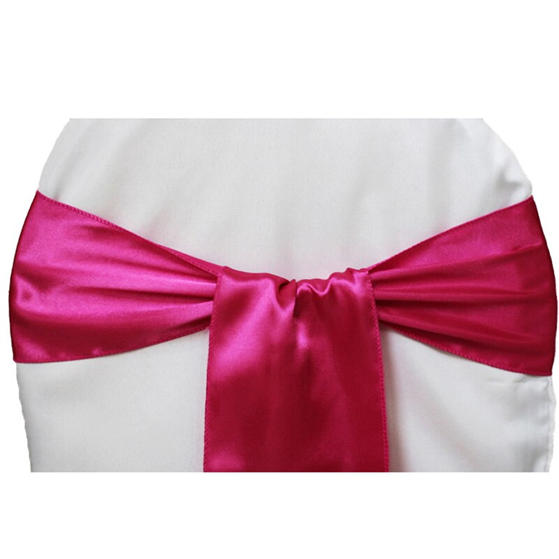 Freies 25 teile/los Hochzeit Stühle Knoten Schärpe Satin- Stoff Stuhl Schärpen Bogen Abdeckung Für Hochzeit Partei Bankett Veranstaltung Dekorationen: Fuchsie