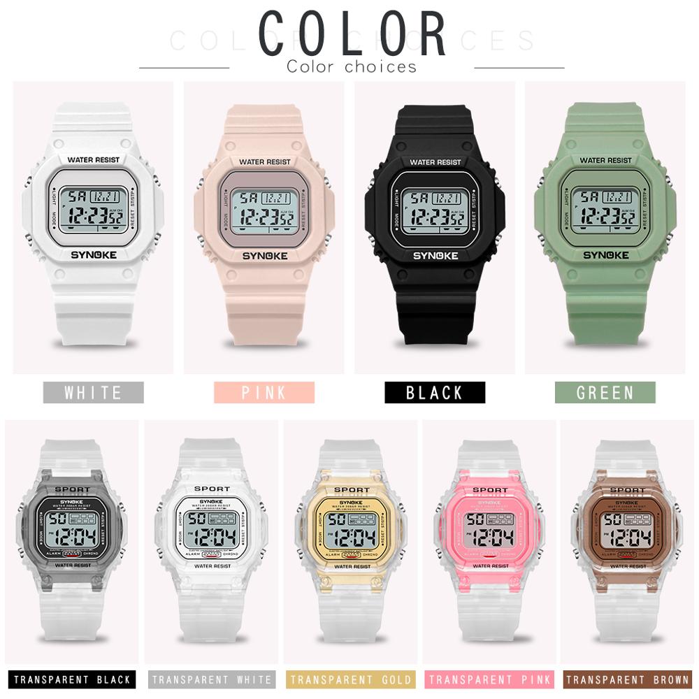 Synoke dames polshorloge koppelhorloge lichtgevend alarm g dames schok elektronisch horloge waterdicht heren digitaal horloge