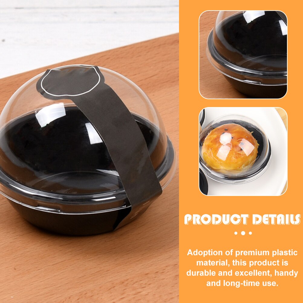 50pcs Transparent Plastic Dome Boxes Cookie Boxes Clear Dome Dessert Packaging Box