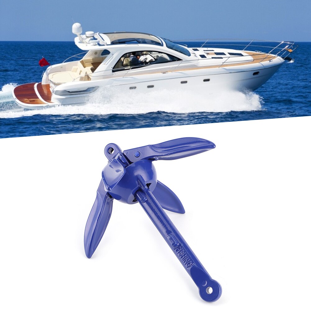 Ancla plegable de 4 dientes, aleación de aluminio, accesorios con de ancla para velero, Kayak, canoa