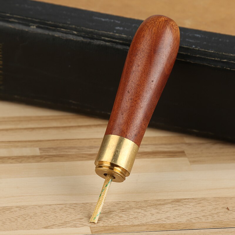 LMDZ Sewing Awl with Diamond Shape Blade 2 Sizes of Mahogany Handle Leather Sewing Awl Hand Sewing Awl for Leather Sewing Craft