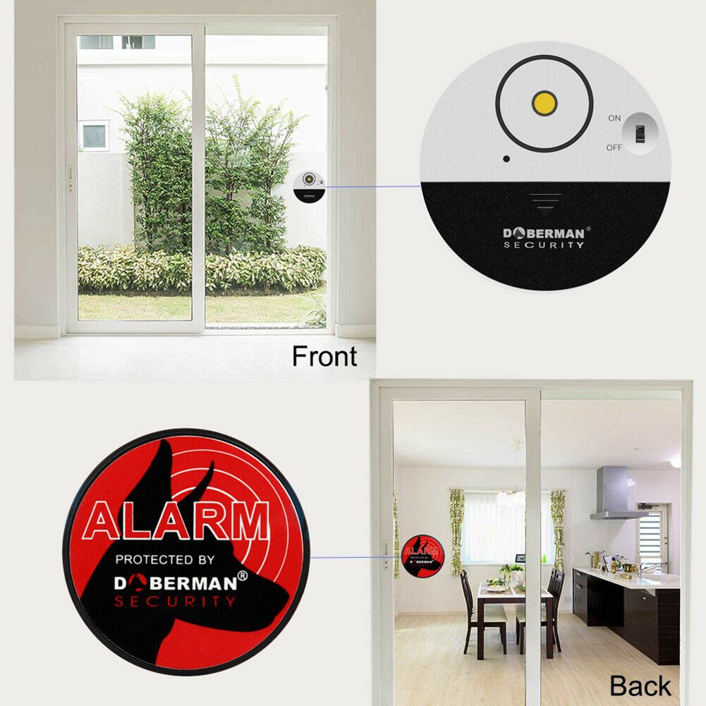 100dB Wireless Home Door & Window Alarm Vibration Alert Sensor Battery Operated Entry Burglar Security Sensor Alarm System