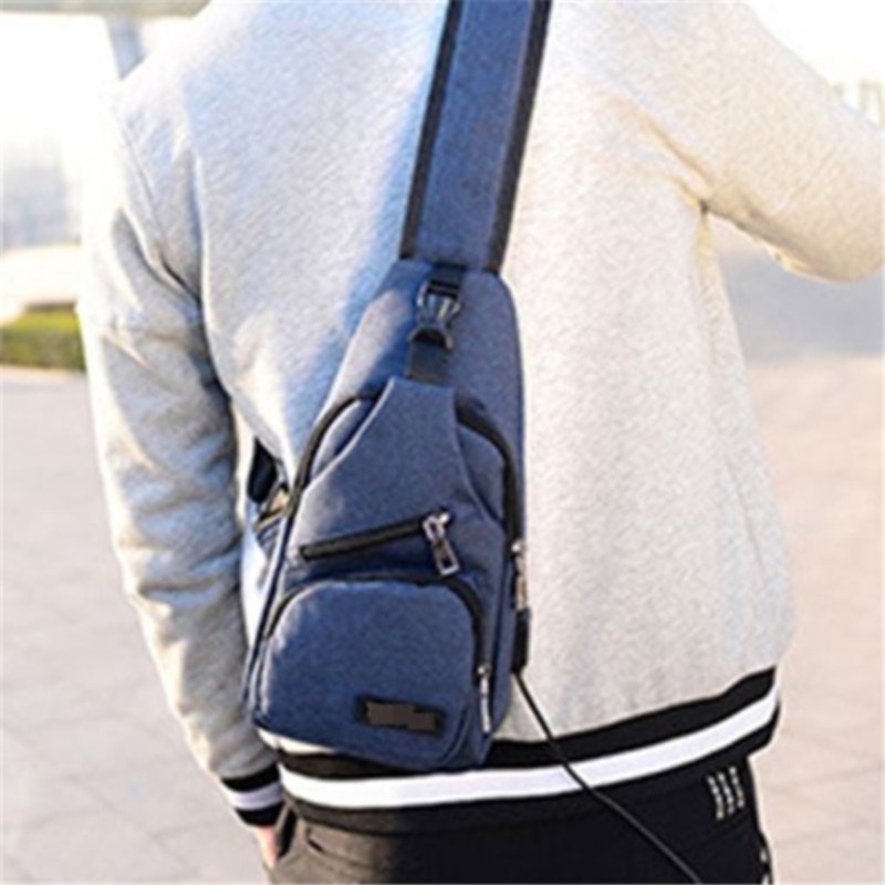 USB Charging Shoulder Bag Outdoor Bags Casual Waterproof Diagonal Bag Messenger Bags