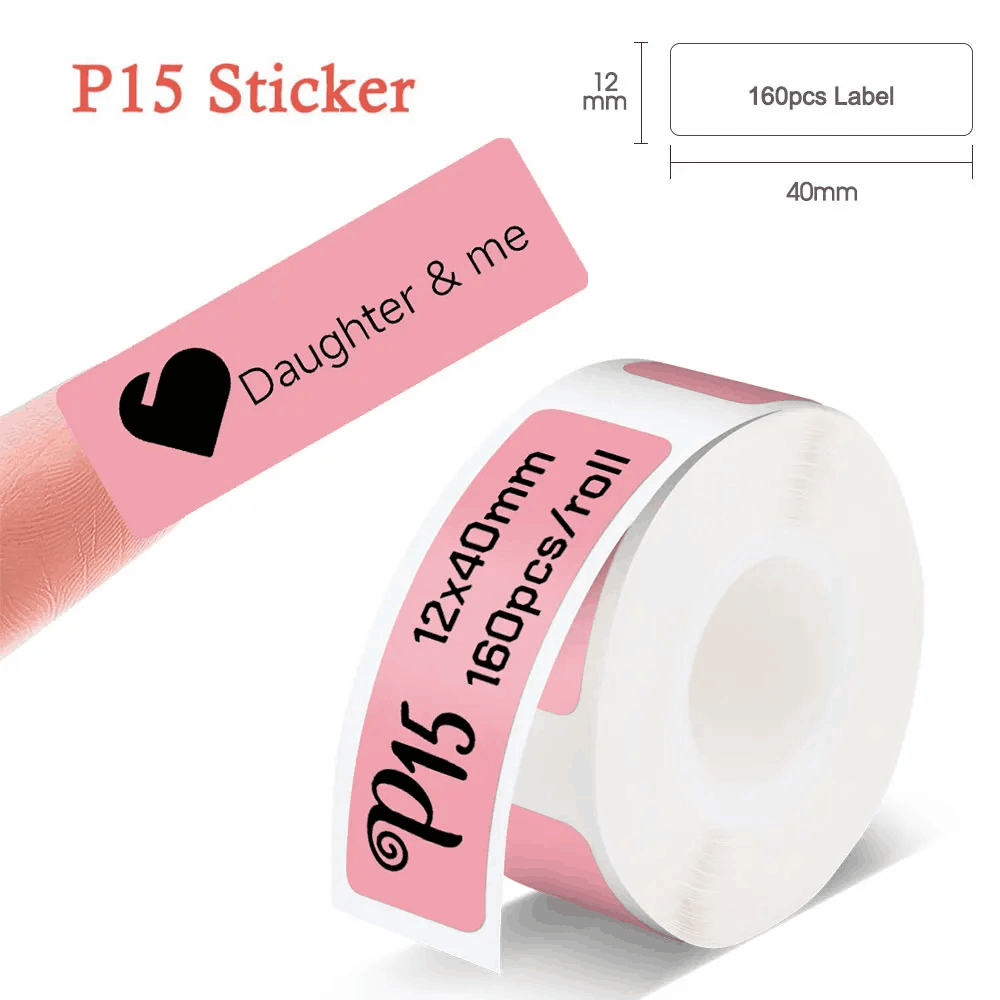 Marklife P15 transparenter Aufkleber, 14 mm x 30 mm, Thermo-Rollenpapier für P15 P12 Etikettiermaschine, wasserfestes selbstklebendes Etikettenband: Y
