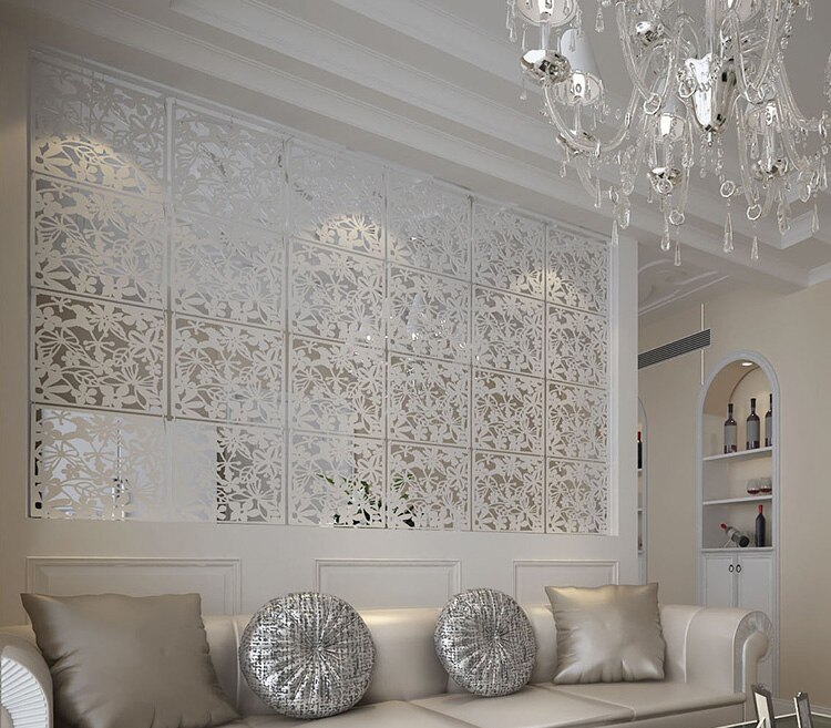 Hanging folding screen set partitions Entranceway door TV cutout grilles