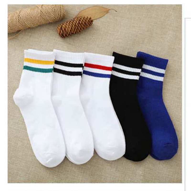 5 par sportssokker kvinder mænd sjov søde skolepiger bomuld løse stribede sokker farverige kvinder sox harajuku retro