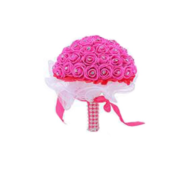 10 Colors Handmade Foam Flowers Crystal Wedding Bouquets Romantic Bridesmaid Rose Bridal Bouquet Ribbon For Wedding Mariage: Gold