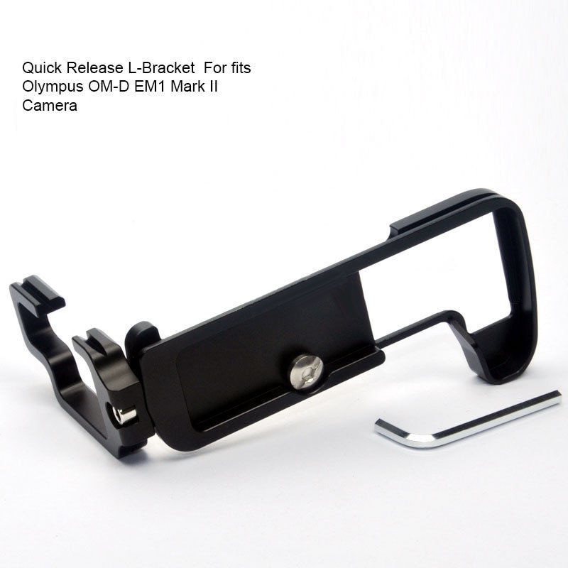 Quick Release L-Bracket Camera Grip Voor Olympus O-MD E-M1 II OMD EM1 (Mark II) met Moersleutel Statief Monopods Aluminium Arca-Swiss