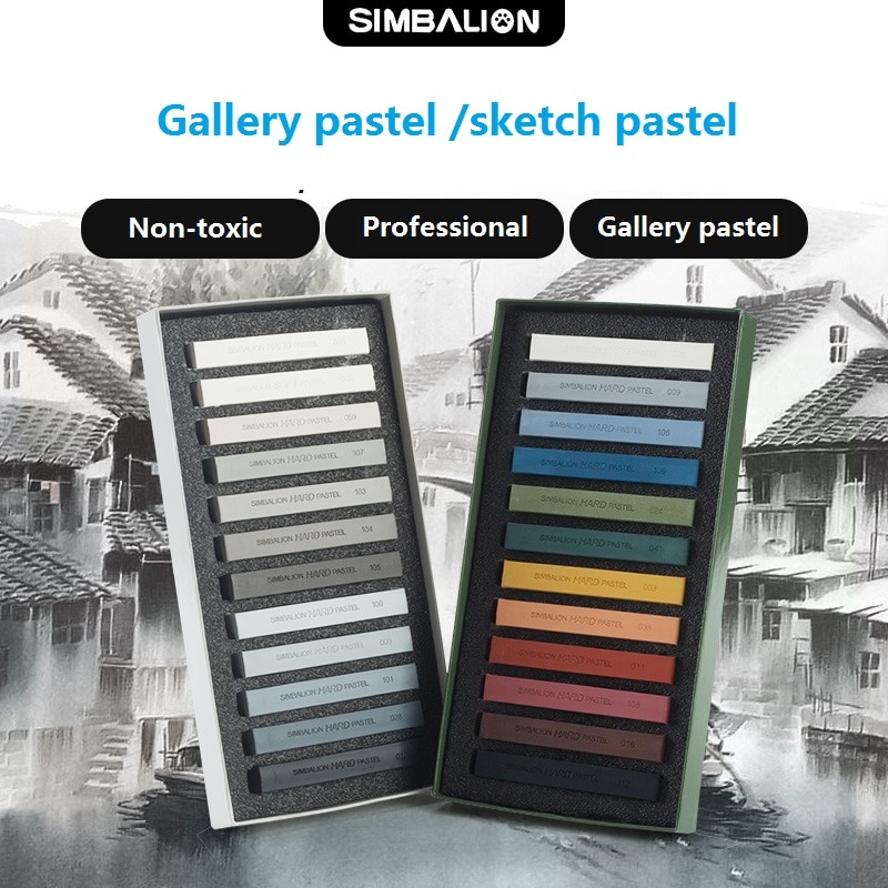 Simbalion HSP-12 Gallery Pastel 12 Kleuren Set Van Schets Masters Hard Pastel