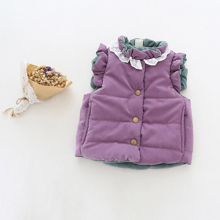 Kinderen Vest Meisjes Winter Lente Warm Vesten Zoete Vest voor Baby Meisjes Terug Strik Cartoon Baby Kleding Kid Tops jassen