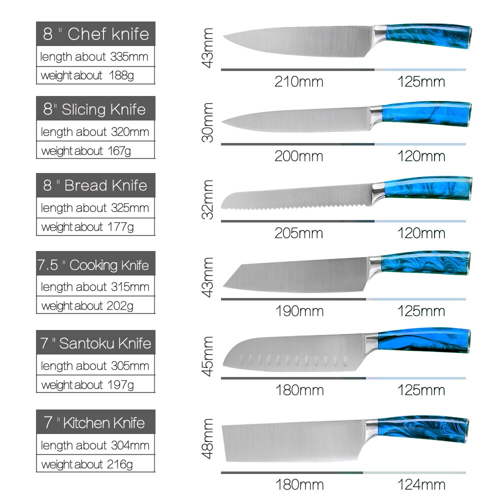 Xyj Japanse Chef Messen Rvs Keukenmessen Set Sharp Non-stick Uitbenen Cleaver Santoku Brood Snijden Messen Gereedschap