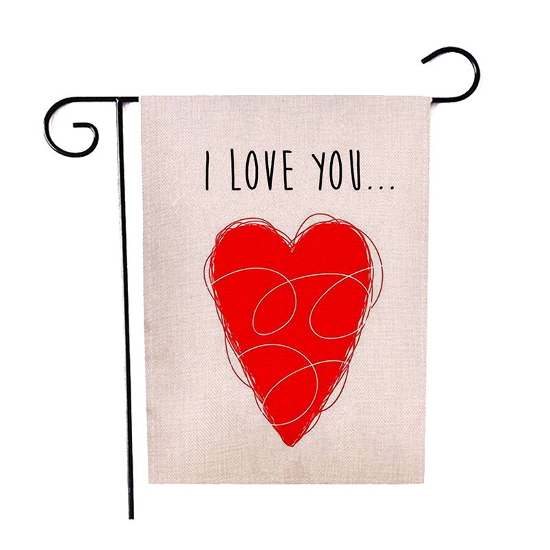 Hjem havehjerter 12.5 x 18 tommer dekorativ kærlighed valentinsdag velkommen haven flag bryllupsfest hængende dekorationer 2: A6