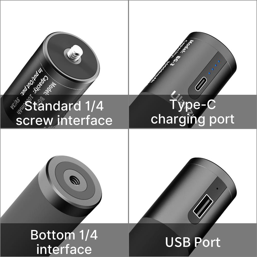 Poignée de chargement Mobile Bg-3 mah, batterie Portable multifonctionnelle, poignée antidérapante en Silicone pour caméras et téléphone Portable, 10000