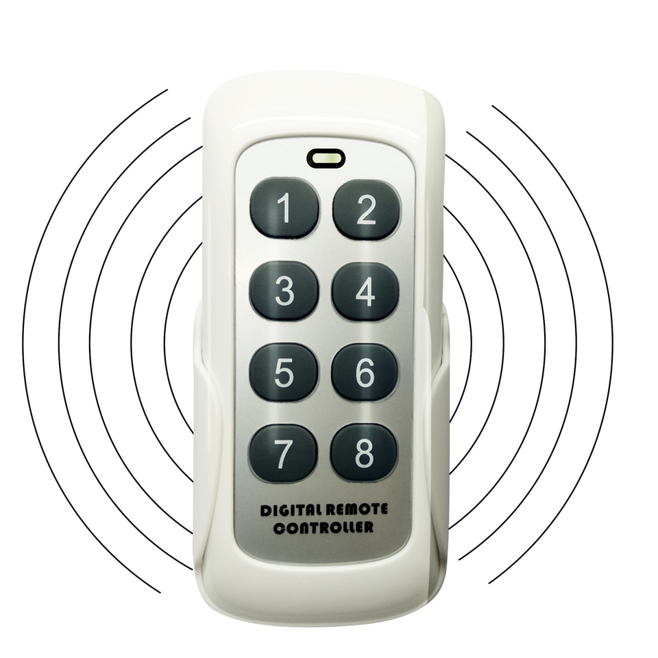 433,92 MHz RF Modul Schalter Controller Wireless Fernbedienung Sender 8 Kanäle Schlüssel Lernen Code Schalter Für Garage Tür