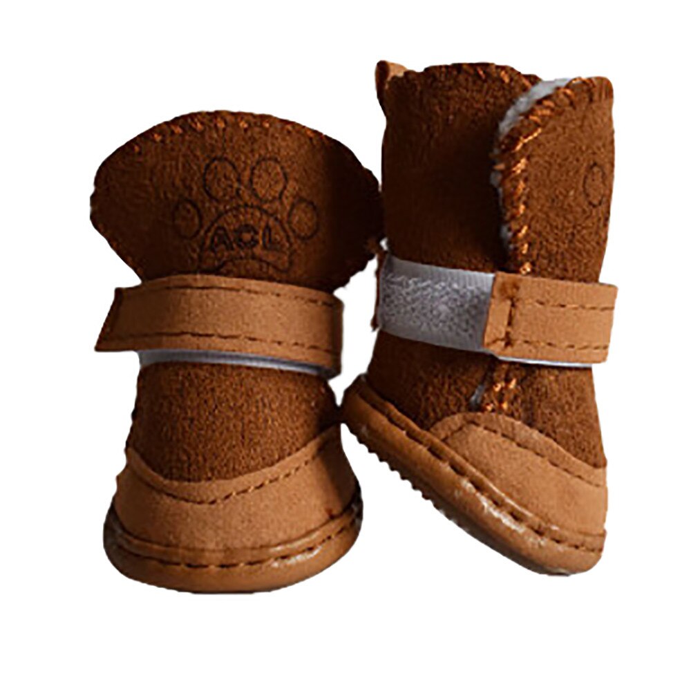 4 Stks/set Winter Warm Schoenen Voor Honden Leuke Pet Winddicht Laarzen Sneeuw Wandelschoenen Katoen Blend Puppy Sneakers Chihuahua Hond Schoenen winter