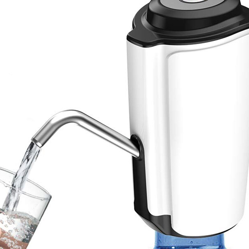 Vandflaske pumpe bærbar vanddispenser elektrisk vandkande pumpe med usb opladning til 2-5 gallon flaske i køkken / hjem / offic