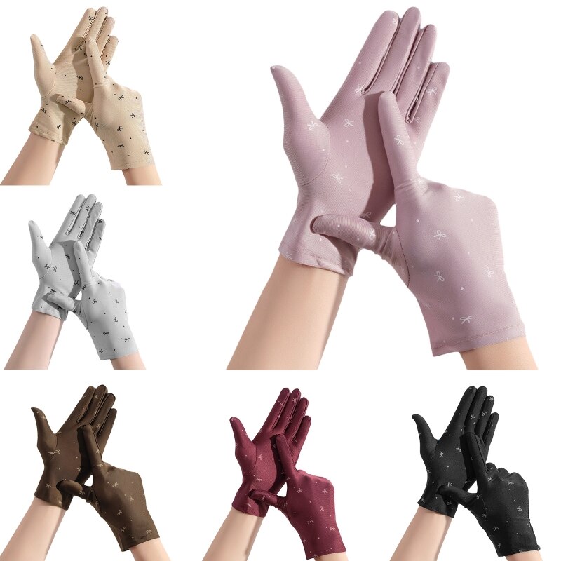 1 Pair Sunscreen Gloves Female Women's Short Spring Summer Cyclist Mittens Breathable Elastic Sun Protection Gloves